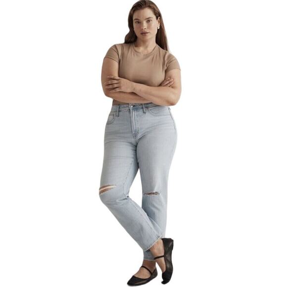 Madewell Plus Perfect Vintage Straight Jeans Womens 24W Distressed NWT $138 - Picture 2 of 16